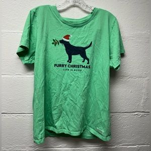 Life Is Good Furry Christmas Tshirt
